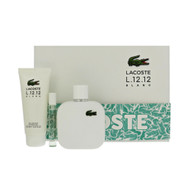 L.12.12 Blanc By Lacoste 3 Piece Set For Men: 3.3 Oz Eau De Toilette Spray, 0.25 Oz Eau De Toilette Spray, 3.3 Oz Shower Gel For Men - Gift Set (3386460169707)