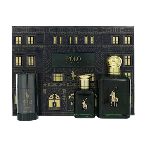 Polo Green By Ralph Lauren 3 Piece Gift Set - 4.2 Oz Eau De Toilette Spray, 1.36 Oz Eau De Toilette Spray, 2.6 Oz Deodorant For Men - Gift Set (3605973080867)