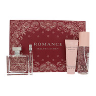 Romance By Ralph Lauren 4 Piece Gift Set For Women - 3.4 Oz Eau De Parfum Spray, 0.34 Oz Eau De Parfum Spray, 5.1 Oz Refreshing Body Mist, 2.5 Oz Sensuous Body Moisturizer For Women - Gift Set (3605973080980)