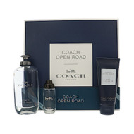 Coach Open Road By Coach 3 Piece Set For Men: 3.3 Oz Eau De Toilette Spray, 0.5 Oz Eau De Toilette Spray, 3.3 Oz All-Over Shower Gel For Men - Gift Set (3386460134774)