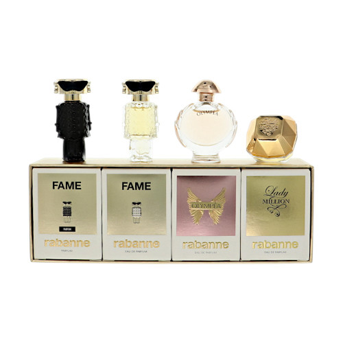 Paco Rabanne Mini Set By Paco Rabanne 4 Piece Set For Women: 0.17 Oz Lady Million Eau De Parfum Splash, 0.2 Oz Olympea Eau De Parfum Splash, 0.14 Oz Fame Eau De Parfum Splash, 0.14 Oz Fame Parfum Splash For Women - Gift Set (3349668630813)