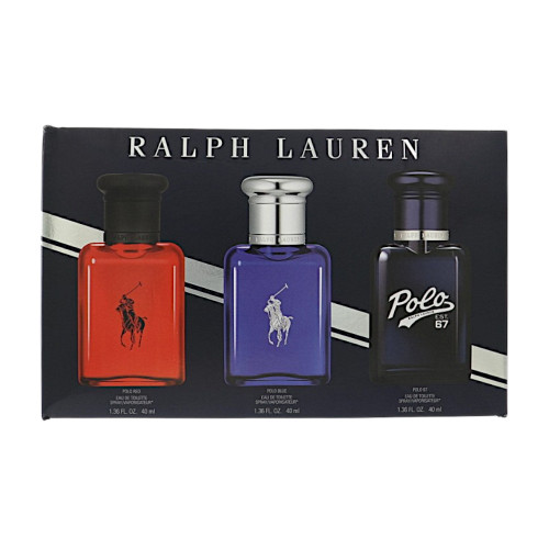 World Of Polo Discovery Set By Ralph Lauren 3 Piece Set For Men: 1.36 Oz Polo Blue Eau De Toilette Spray, 1.36 Oz Polo 67 Eau De Toilette Spray, 1.36 Oz Polo Red Eau De Toilette Spray For Men - Gift Set (3605973080942)