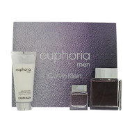 Euphoria By Calvin Klein 3 Piece Set For Men: 3.3 Oz Eau De Toilette Spray, 0.5 Oz Eau De Toilette Spray, 3.3 Oz After Shave Balm For Men - Gift Set (3616305433510)