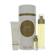 360° By Perry Ellis 3 Piece Set For Women: 3.4 Oz Eau De Toilette Spray, 0.25 Oz Eau De Toilette Spray, 3 Oz Shower Gel For Women - Gift Set (844061014763)