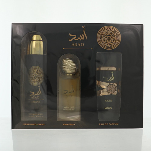 Asad By Lattafa 3.4 Oz Eau De Parfum Spray For Men - Gift Set (6290362340126)
