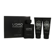 Uomo Signature By Salvatore Ferragamo 3 Piece Set For Men: 3.4 Oz Eau De Parfum Spray, 3.4 Oz Shampoo And Shower Gel, 3.4 Oz After Shave Balm For Men - Gift Set (8052464898879)