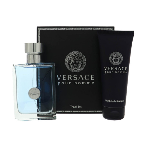 Versace Pour Homme By Versace 2 Piece Set For Men: 3.4 Oz Eau De Toilette Spray, 3.4 Oz Hair & Body Shampoo For Men - Gift Set (8011003800667)