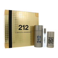 212 Men Nyc By Carolina Herrera 3 Pc Gift Set - 3.4Oz Edt Spray, 0.34Oz Edt Spray, 3.4Oz Shower Gel Oz For Men - Gift Set (8411061134337)