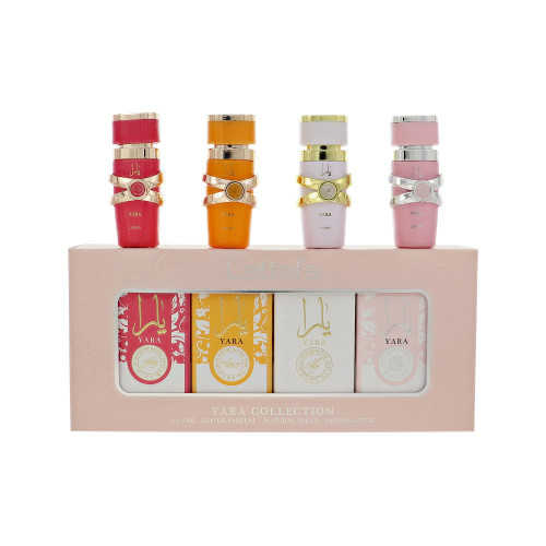 Yara Collection By Lattafa 4 Piece Gift Set For Women - 0.16 Oz Yara Eau De Parfum Splash, 0.16 Oz Yara Candy Eau De Parfum Splash, 0.16 Oz Yara Tous Eau De Parfum Splash, 0.16 Oz Yara Moi Eau De Parfum Splash For Women - Gift Set (6290362344407)