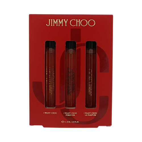 I Want Choo By Jimmy Choo 3 Piece Gift Set - 0.33 Oz I Want Choo Eau De Parfum Spray ,0.33Oz  I Want Choo Forever Eau De Parfum Spray ,0.33 Oz I Want Choo Le Parfum Spray For Women - Gift Set (3386460159371)