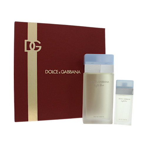 D & G Light Blue By Dolce & Gabbana 2 Piece Gift Set - 6.7 Oz Eau De Toilette Spray ,0.84 Oz Eau De Toilette Spray For Women - Gift Set (8054754400687)