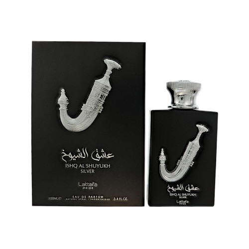 Ishq Al Shuyukh Silver By Lattafa 3.4 Oz Eau De Parfum Spray For Men - Box (6291108738672)
