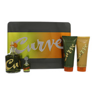 Curve By Liz Claiborne 4 Piece Set For Men: 4.2 Oz Cologne Spray, 0.25 Oz Cologne Splash, 3.4 Oz Aftershave Balm, 3.4 Oz Showerl Gel For Men - Gift Set (719346295819)