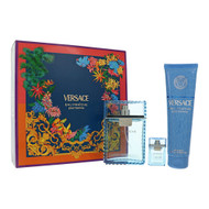 Versace Eau Fraiche By Versace 3 Pc Gift Set- 3.4Oz Edt Spray,0.17 Edt Splash, 5.0Oz Bath & Shower Gel Oz For Men - Gift Set (8011003906925)