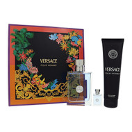 Versace Pour Homme By Versace 3 Piece Set For Men: 3.4 Oz Eau De Toilette Spray, 0.17 Oz Eau De Toilette Splash, 5 Oz Hair & Body Shampoo For Men - Gift Set (8011003906970)