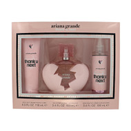 Thank U,Next By Ariana Grande 3 Piece Set For Women: 3.4 Oz Eau De Parfum Spray, 4 Oz Body Mist, 3.4 Oz Body Souffle For Women - Gift Set (810101506031)