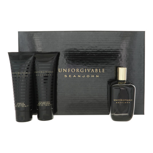 Unforgivable By Sean John 3 Piece Set For Men: 4.2 Oz Eau De Toilette Spray, 3.4 Oz Shower Gel, 3.4 Oz After Shave Balm For Men - Gift Set (0855560005060)