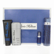 Paris Hilton By Paris Hilton 4 Piece Set For Men: 3.4 Oz Eau De Toilette Spray, 0.25 Oz Eau De Toilette Spray, 3 Oz Hair & Body Wash, 2.75 Oz Alcohol Free Deodorant Stick For Men - Gift Set (608940569467)