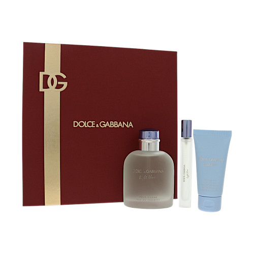 D & G Light Blue By Dolce & Gabbana 4.2 Oz Eau De Toilette Spray For Men - Gift Set (8054754400717)