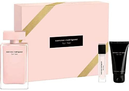 Narciso Rodriguez By Narciso Rodriguez 3 Piece Set For Women: 3.3 Oz Eau De Parfum Spray, 0.33 Oz Eau De Parfum Spray, 1.6 Oz Body Lotion For Women - Gift Set (3423222110765)