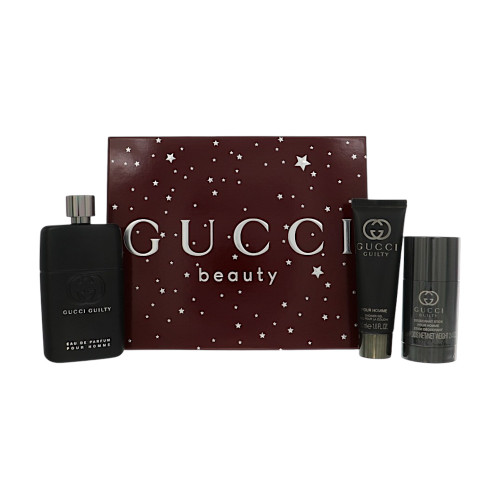 Gucci Guilty By Gucci 3 Pc Gift Set-3Oz Edp Spray, 2.4Oz Deodorant Stick, 1.6Oz Shower Gel Oz For Men - Gift Set (3616305278357)