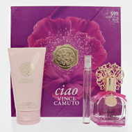 Ciao By Vince Camuto 3 Piece Set For Women: 3.4 Oz Eau De Parfum Spray, 0.34 Oz Eau De Parfum Spray, 5 Oz Body Cream For Women - Gift Set (608940584514)