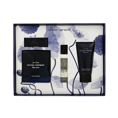 Narciso Rodriguez Bleu Noir By Narciso Rodriguez 3 Piece Set For Men: 3.3 Oz Eau De Parfum Spray, 0.33 Oz Eau De Parfum Spray, 1.6 Oz All-Over Shower Gel For Men - Gift Set (3423222145385)