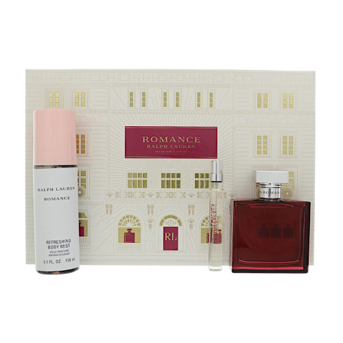 Romance Intense By Ralph Lauren 3 Piece Set For Women: 3.4 Oz Eau De Parfum Intense Spray, 0.34 Oz Eau De Parfum Intense Spray, 5.1 Oz Eau De Parfum Refreshing Body Mist For Women - Gift Set (3605972970121)