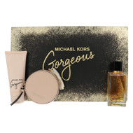 Michael Kors Gorgeous By Michael Kors 3 Piece Gift Set For Women - 3.4 Oz Eau De Parfum Spray, 3.4 Oz Body Lotion, Round Purse For Women - Gift Set (850049716444)