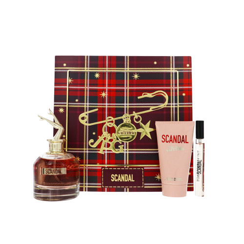 Scandal By Jean Paul Gaultier 3 Piece Set For Women: 2.7 Oz Eau De Parfum Spray, 0.34 Oz Eau De Parfum Spray, 2.5 Oz Body Lotion For Women - Gift Set (8435415116541)