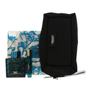 Versace Eros By Versace 3 Piece Gift Set - 3.4 Oz Eau De Toilette Spray ,0.3 Oz Eau De Toilette Spray ,Black Toiletry Bag For Men - Gift Set (8011003903078)