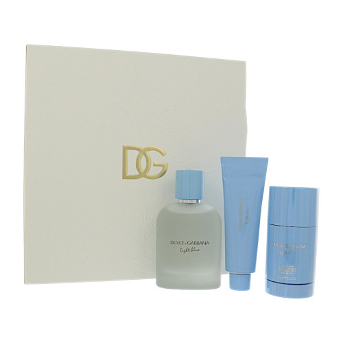 D&G Light Blue By Dolce & Gabbana 3 Piece Gift Set For Men - 3.38 Oz Eau De Toilette, 2.6 Oz Deodorant Stick, 1.69 Oz Shower Gel For Men - Gift Set (8054754403374)