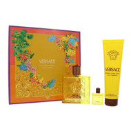 Eros Energy By Versace 3 Piece Set For Men: 3.4 Oz Eau De Parfum Spray, 0.17 Oz Eau De Parfum Splash, 5 Oz Bath & Shower Gel For Men - Gift Set (8011003907076)