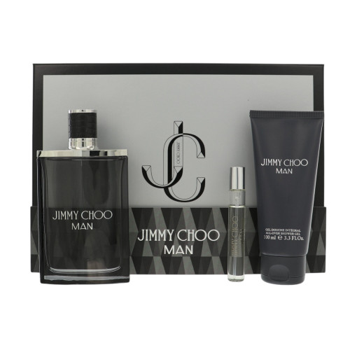 Jimmy Choo Man By Jimmy Choo 3 Piece Set For Men: 3.3 Oz Eau De Toilette Spray, 0.25 Oz Eau De Toilette Spray, 3.3 Oz All-Over Shower Gel For Men - Gift Set (3386460156059)