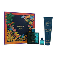 Versace Eros By Versace 3 Pc Gift Set-3.4Oz Edt Spray, 0.17Oz Edt Splash, 5Oz Shower Gel Oz For Men - Gift Set (8011003907038)