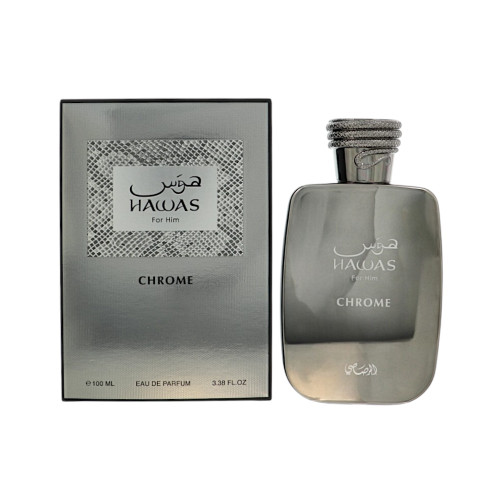 Hawas Chrome By Rasasi 3.38 Oz Eau De Parfum Spray For Men - Box (614514331095)