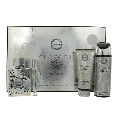 Club De Nuit Sillage By Armaf 4 Piece Gift Set For Men - 3.6 Oz Eau De Parfum Spray, 8.4 Oz Shampoo, 3.4 Oz Shower Gel, 1.7 Oz Perfume Bodyspray For Men - Gift Set (6295199814857)