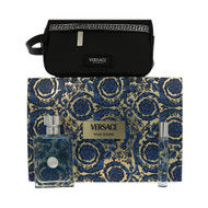 Versace Pour Homme By Versace 3 Piece Set For Men: 3.4 Oz Eau De Toilette Spray, 0.3 Oz Eau De Toilette Spray, Travel Pouch For Men - Gift Set (8011003893492)
