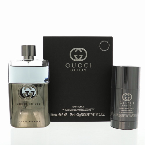 Gucci Guilty By Gucci 2 Piece Set For Men: 3 Oz Eau De Toilette Spray, 2.4 Oz Deodorant Stick For Men - Gift Set (3616305267092)