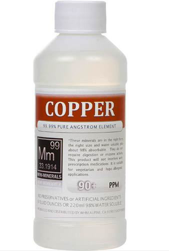Copper comes in 8, 16 and 128 ounce bottles.