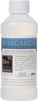 Manganese comes in 8, 16 and 128 ounce bottles.