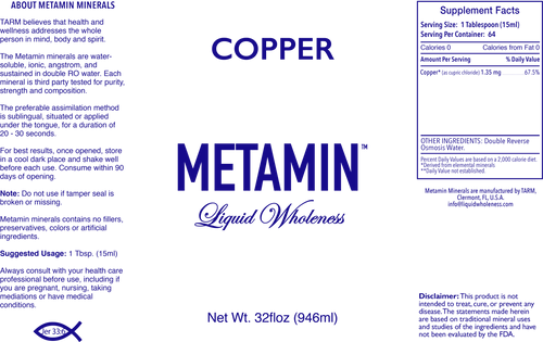 Copper comes in 16, 32 or 128 ounce sizes, just right for your personal needs.