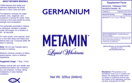 Germanium comes in 16, 32 or 128 ounce sizes, just right for your personal needs.