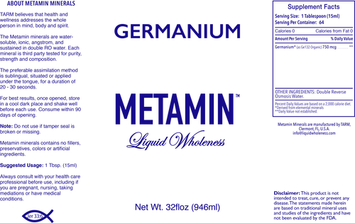 Germanium comes in 16, 32 or 128 ounce sizes, just right for your personal needs.