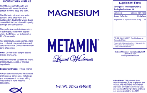 Magnesium comes in 16, 32 or 128 ounce sizes, just right for your personal needs.