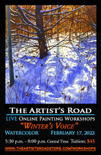 February 17, 2022, 5:30 PM - 8:00 PM Central Time - Live Online Thursday Evening Watercolor with John Hulsey - Winter’s Voice