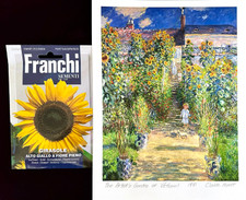The Masters' Sunflowers - The Artist's Garden at Vétheuil by Claude Monet with Franchi Sementi Seed Packet