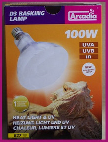 arcadia d3 uv basking lamp 100w