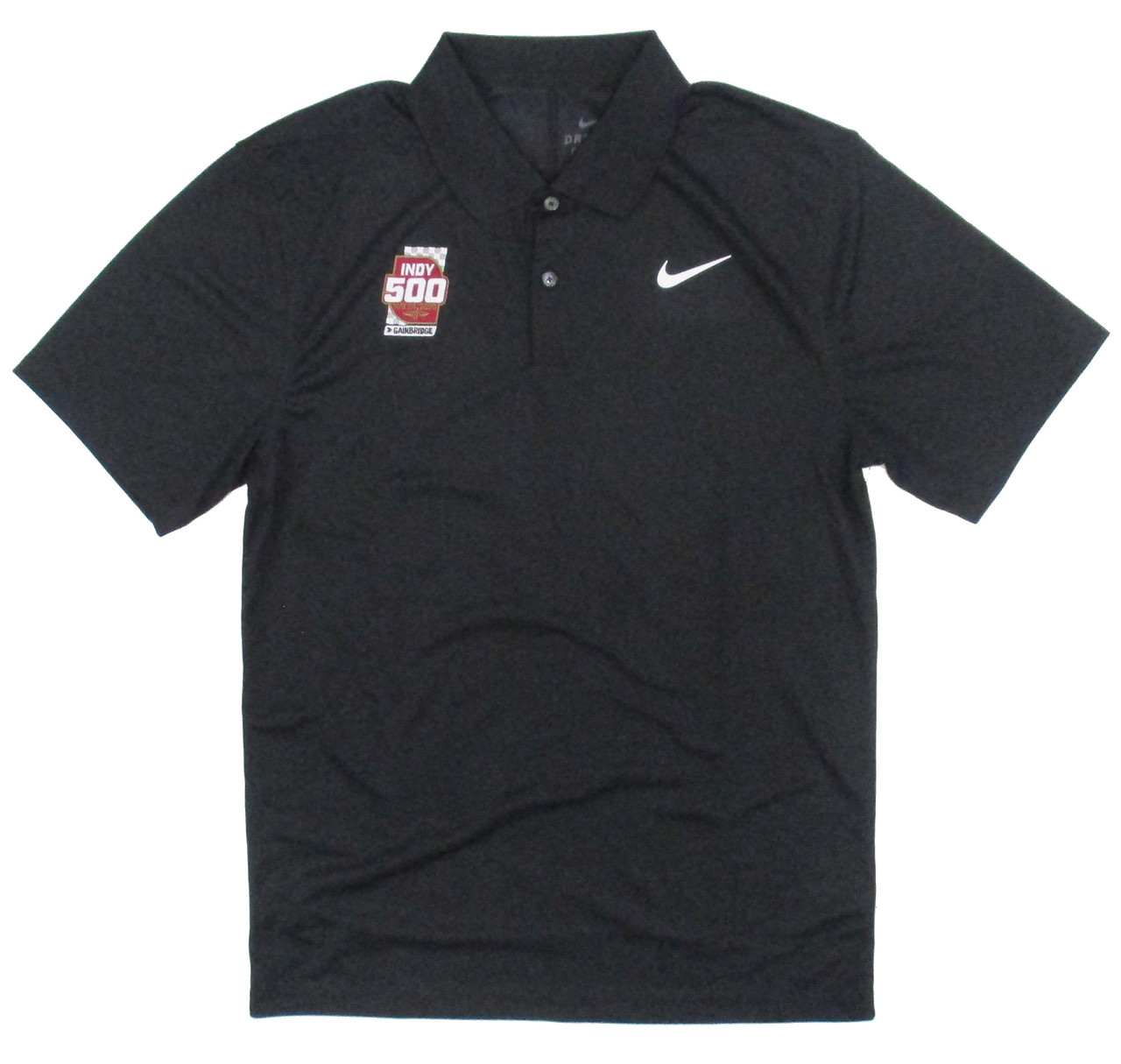 2020 Indy 500 Victory Dry Solid Black Nike Polo - Indianapolis Motor ...