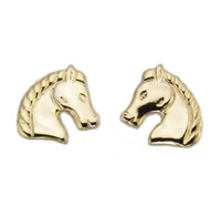 Gold Regal Horse Head Earrings